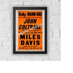 john coltrane miles davis concert print vintage advert vintage style magazine retro print- home deco poster a3
