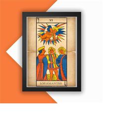 the lovers print vintage advert vintage style magazine retro print- home deco poster a3 tarot tarot card major arcana