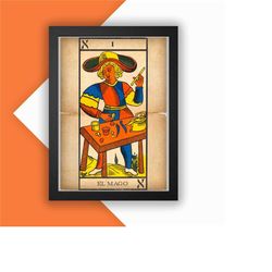 the magician print vintage advert vintage style magazine retro print- home deco poster a3 tarot tarot card major arcana