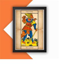 the fool print vintage advert vintage style magazine retro print- home deco poster a3 tarot tarot card major arcana