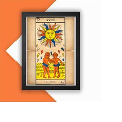 the sun print vintage advert vintage style magazine retro print- home deco poster a3 tarot tarot card major arcana
