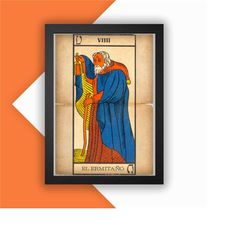 the hermit print vintage advert vintage style magazine retro print- home deco poster a3 tarot tarot card major arcana