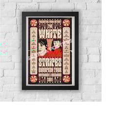 the white stripes concert print vintage advert vintage style magazine retro print- home deco poster a3