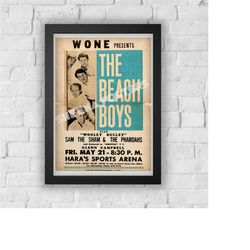 beach boys concert print vintage advert vintage style magazine retro print- home deco poster a3 surf music