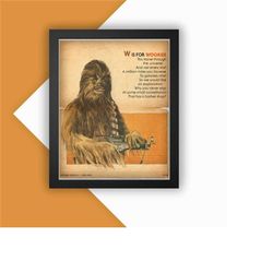 star wars wookiee chewbacca abc print vintage advert vintage style magazine retro print- home deco poster 11x14 inch sho