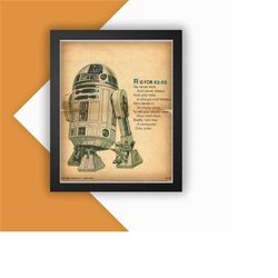star wars r2-d2 abc print vintage advert vintage style magazine retro print- home deco poster 11x14 inch short poem alph