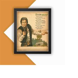 star wars han solo abc print vintage advert vintage style magazine retro print- home deco poster 11x14 inch short poem a