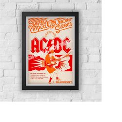 angus young concert print vintage advert vintage style magazine retro print- home deco poster a3