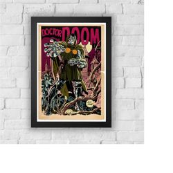 doctor doom print vintage advert vintage style magazine retro print- home deco poster a3 marvel comics jack kirby