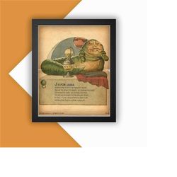 star wars jabba the hutt abc print vintage advert vintage style magazine retro print- home deco poster 11x14 inch short