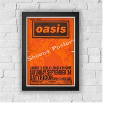 oasis concert print vintage advert vintage style magazine retro print- home deco poster a3
