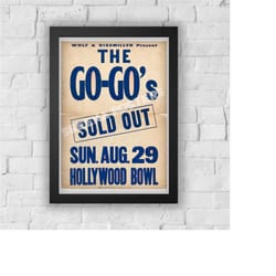 go-go s concert print vintage advert vintage style magazine retro print- home deco poster a3