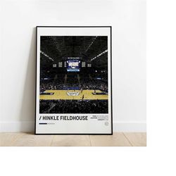 hinkle fieldhouse poster, butler bulldogs poster, minimalist sports poster, office wall art, bedroom wall art, stadium p