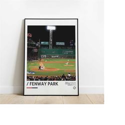fenway park poster, boston red sox poster, minimalist sports poster, office wall art, bedroom wall art, stadium print do