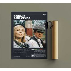 bonnie and clyde retro vintage poster | minimalist