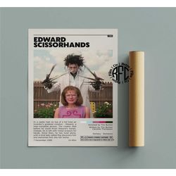 edward scissorhands retro vintage poster | minimalist movie
