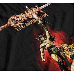 retro movie poster inspired by conan the barbarian