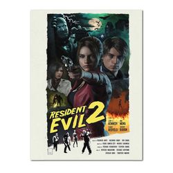 resident evil 2 remake poster | retro movie