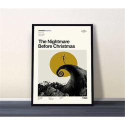 the nightmare before christmas movie poster, vintage poster,