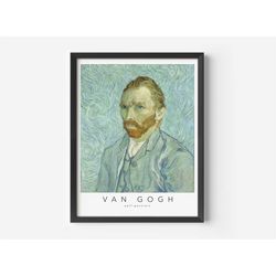 vincent van gogh, self portrait, mid-century art poster,