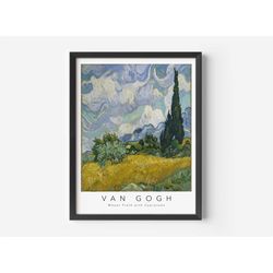 van gogh, wheat field with cypresses, midcentury art