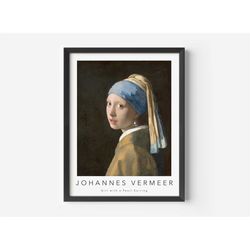 johannes vermeer, girl with pearl earring, midcentury art