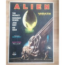 alien original vintage movie cinema turkish poster from