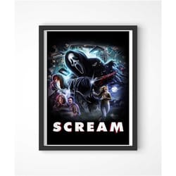 scream movie poster, scream 1996 movie print reproduction