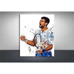 novak djokovic poster, gallery canvas wrap, man cave,