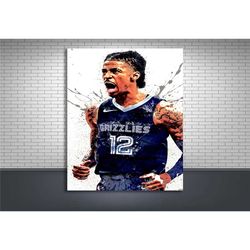 ja morant poster, memphis grizzlies, gallery canvas wrap,