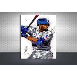 marcus semien poster, texas rangers, gallery canvas wrap,