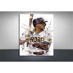 manny machado poster, san diego padres, gallery canvas