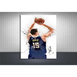 nikola jokic poster, denver nuggets, gallery canvas wrap,