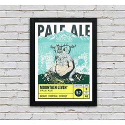 limited edition craft beer poster - crazy mountain