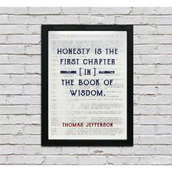 limited edition thomas jefferson poster - honesty first