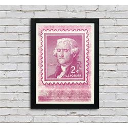 limited edition thomas jefferson poster - postage stamp