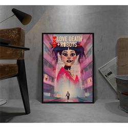 love death robots retro poster, kraft paper print,