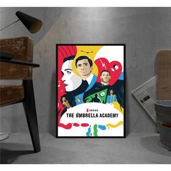 umbrella academy retro poster, kraft paper print, movie