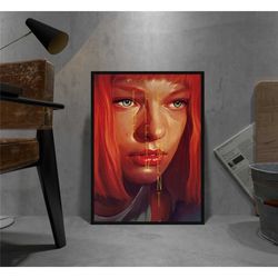the fifth element retro poster, kraft paper print,