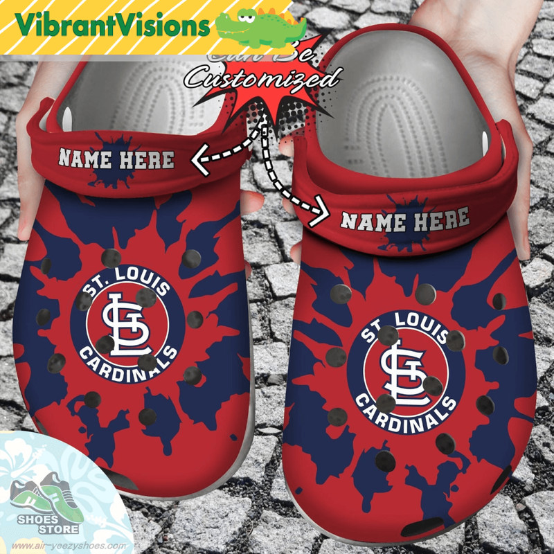 Personalized St Louis Cardinals Color Splash Clog Shoes Baseball Crocs Shoes 0