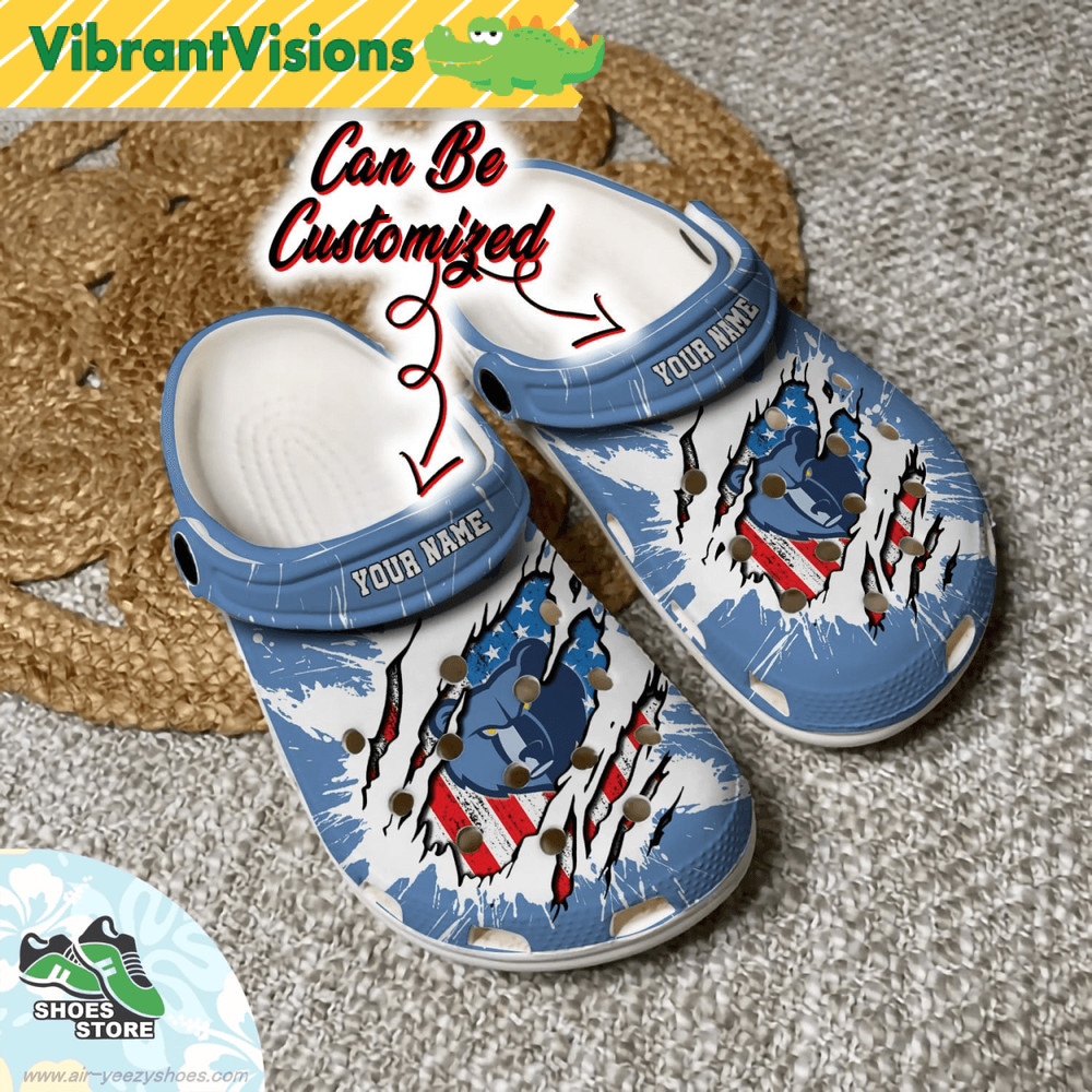 Personalized Memphis Grizzlies American Flag Clog Basketball Crocs Shoes 0