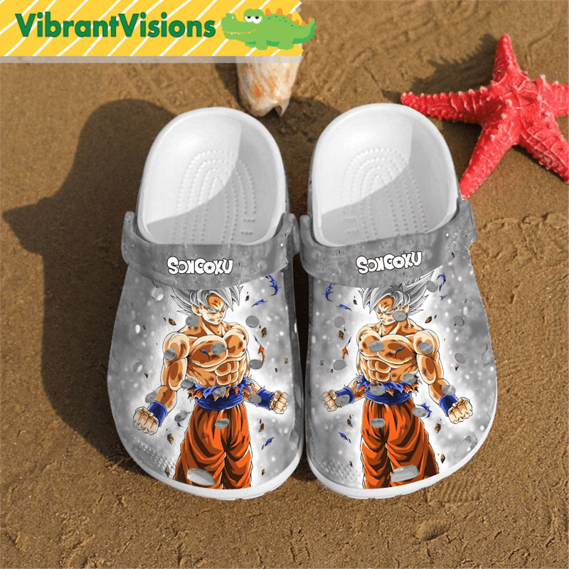 Personalised Songoku Art Custom Crocs Clog Shoes 0