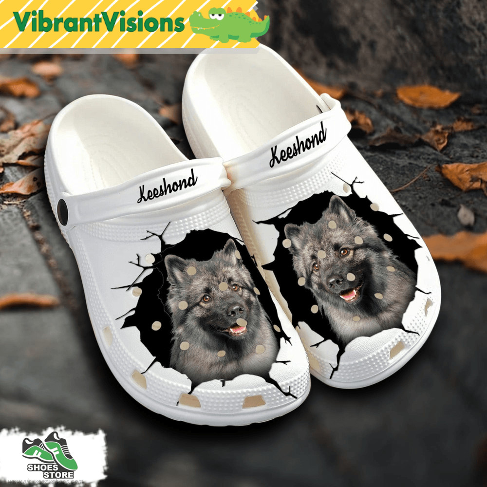 Keeshond Custom Name Crocs Shoes Love Dog Crocs 0