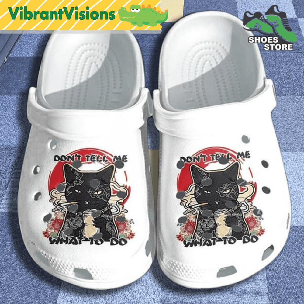Japan Tattoo Cat Crocs Black Cat Cool Special Crocs 0
