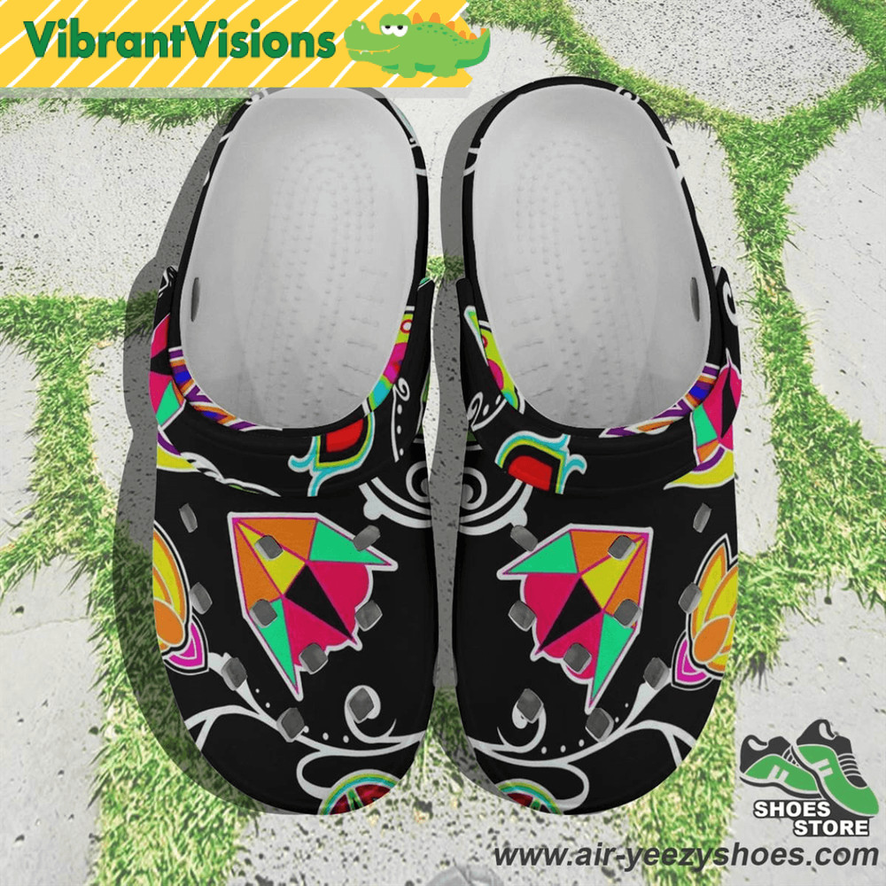 Indigenous Paisley Black Muddies Unisex Crocs Shoes 0