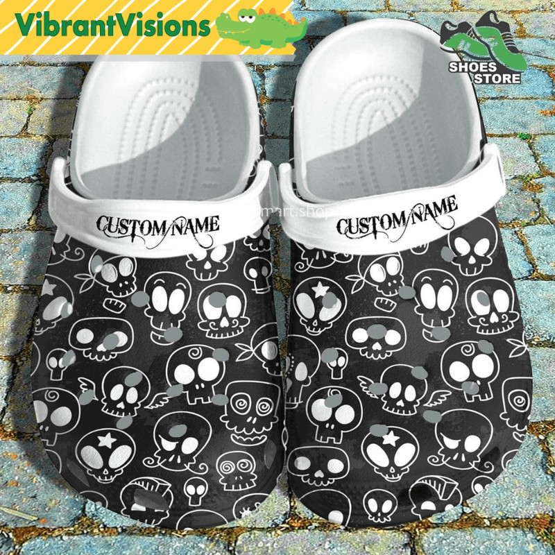 Funny Skeleton Skull Face Crocs Shoes Night Costume Crocs Shoes Brother 0