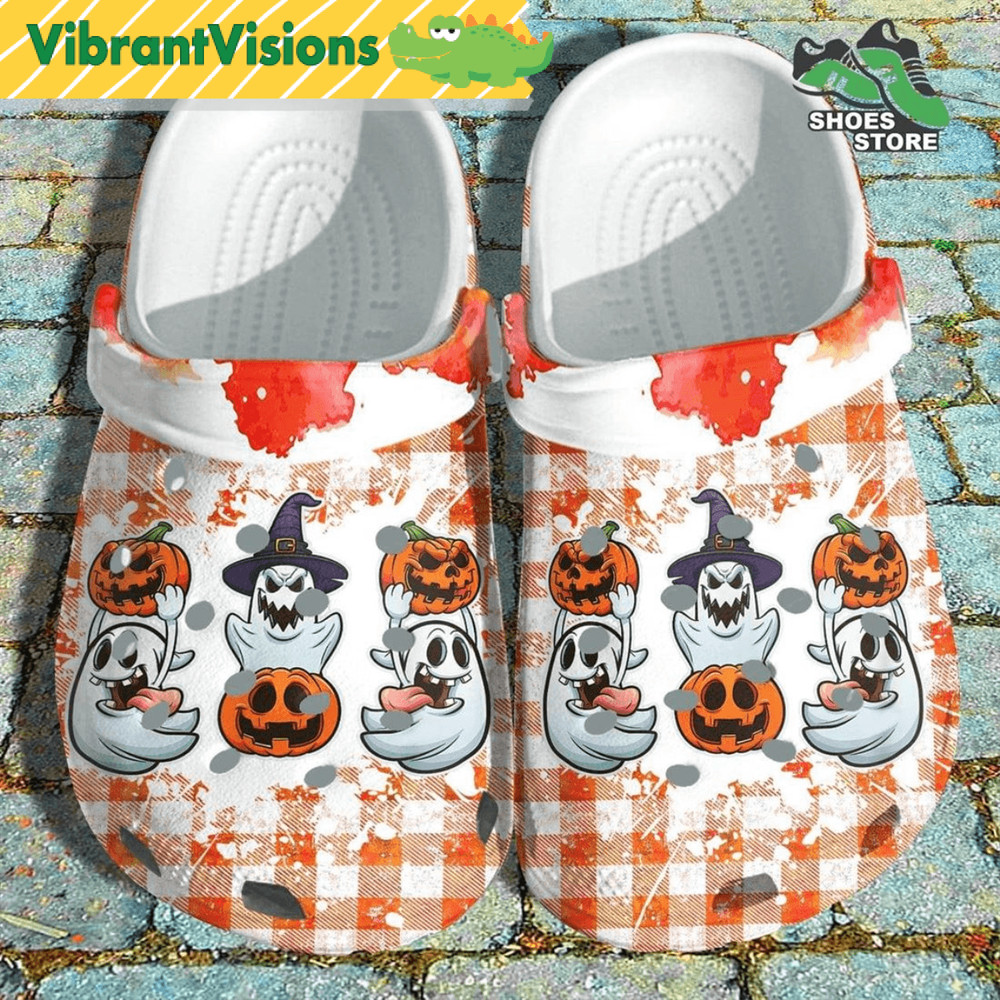 Funny Boo Witch Pumpkin Crocs Shoes Scary Ghost Tie Dye Crocs Shoes Son 0