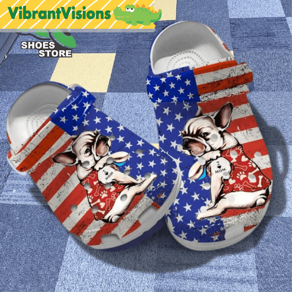 French Bulldog Puppy I Love Moms Crocs Mothers Day Gifts 0