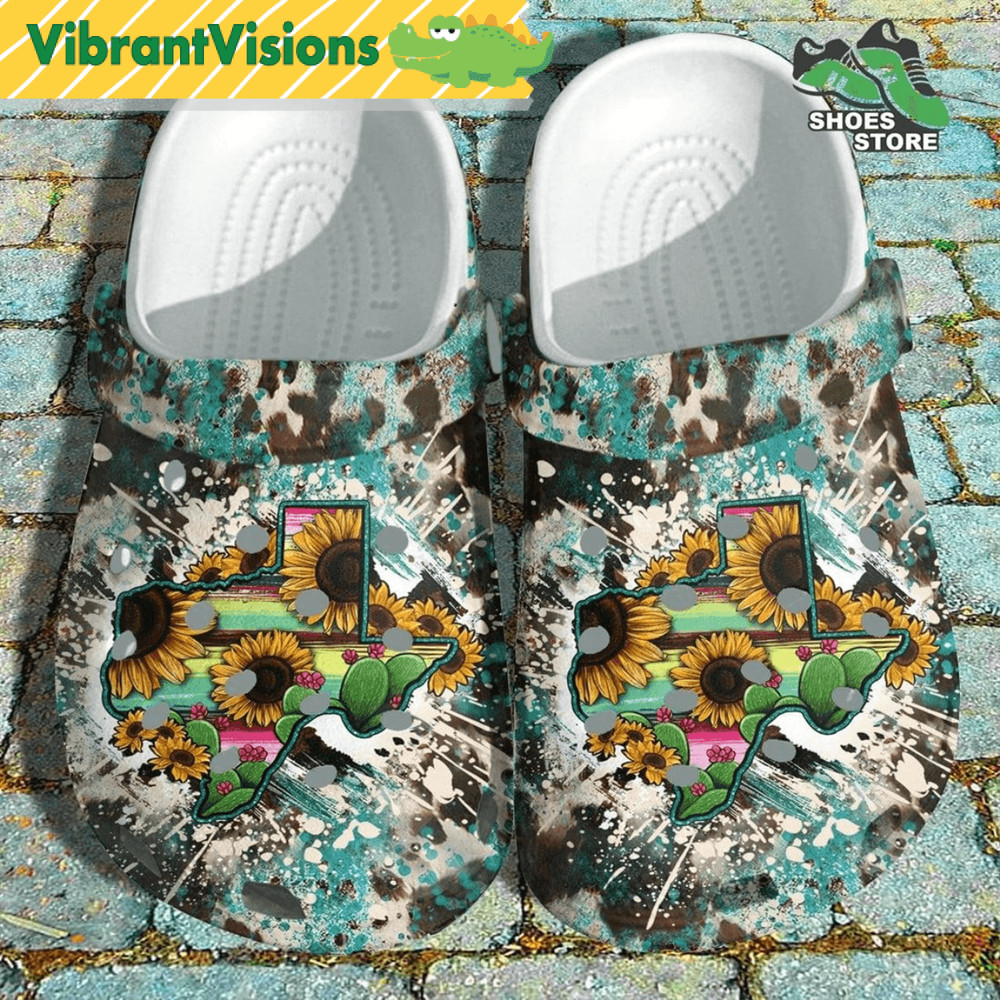 Flower Leopard Vibes Crocs Shoes Sunflower Garden Tie Dye Crocs Shoes Christmas 0