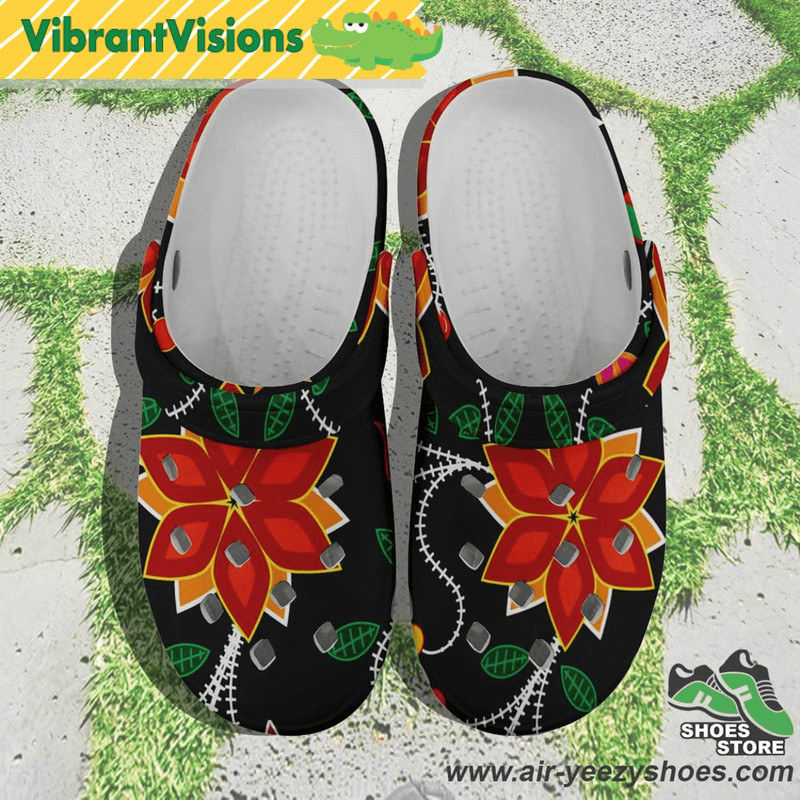 Floral Beadwork Six Bands Muddies Unisex Crocs Shoes 0